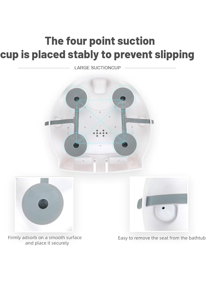 YelaJoy Foldable Bath Seat Non Slip Bathtub Seat For Sitting Up Cute Shape 360 Degrees Surround With Suction Cups For Infants 6 36 Months - Image 4