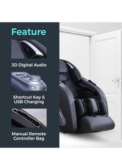 ZEITAKU Zeitaku KAITEKI Full Body Massage Chair For Home, Office and Spa With 3D Digital Audio, Wireless Phone Charger, Voice Recognition and Control, Airbag Pressure Massage, Zero Gravity  - Image 2