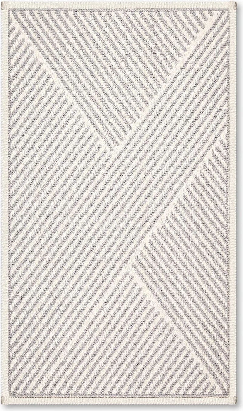 بلونيتي Moana Natural Cotton Bathroom Rug Set 50X80+40X50 cm - Gray