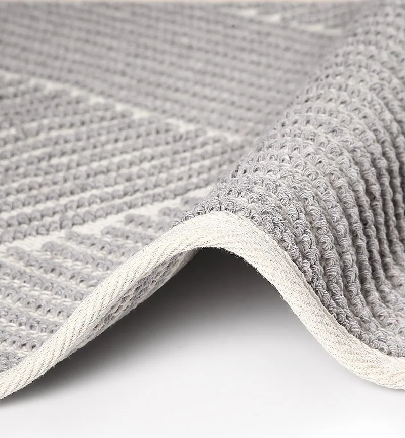 بلونيتي Moana Natural Cotton Bathroom Rug Set 50X80+40X50 cm - Gray