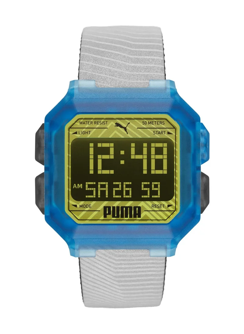 PUMA Digital Mechanical Watch for Men With Grey Silicone Strap - 5 ATM - PU P5038