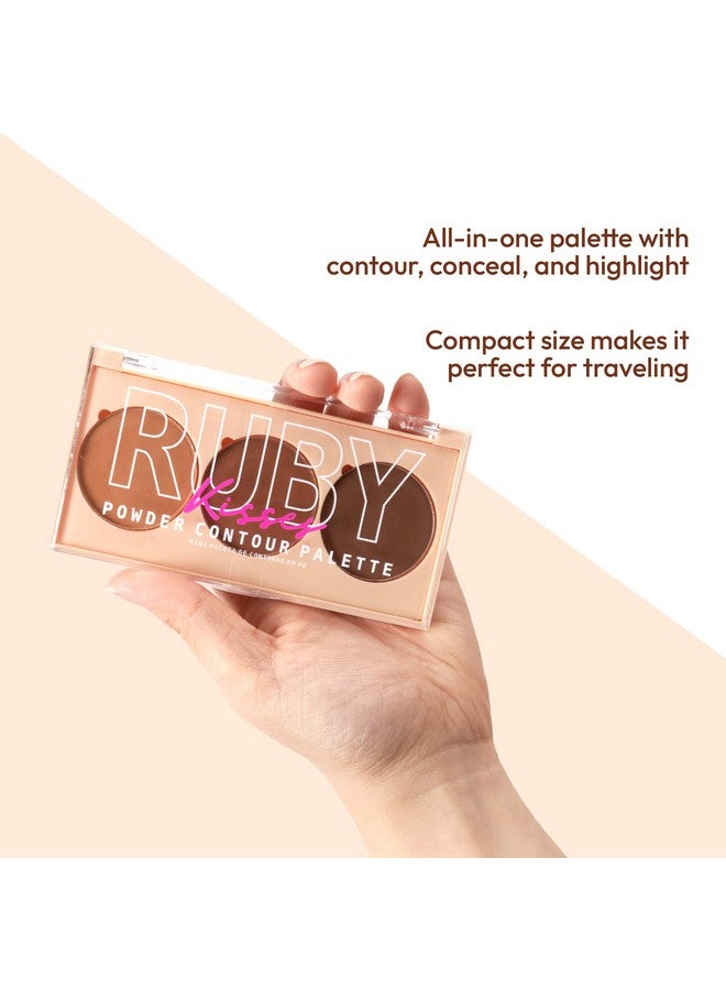 Ruby Kisses Contour Palette 3 In 1 Contour Conceal Highlight All In One Mini Palette Long Lasting Easy To Blend Powder Contour Palette For All Skin Type - Image 5