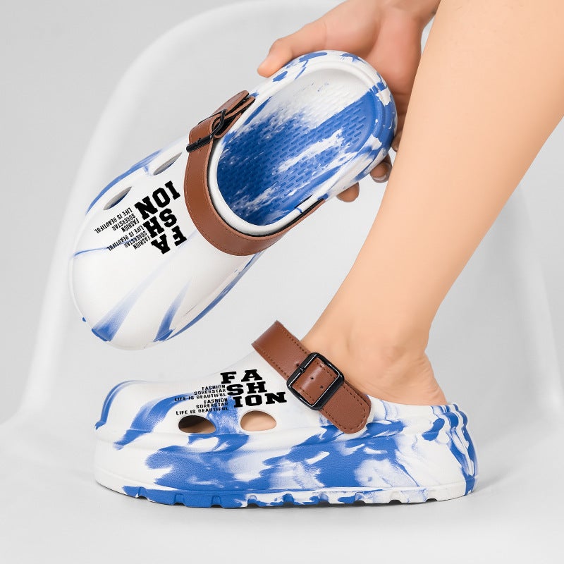 Couple'S Closed-Toe Slippers For Summer, Women'S Height-Increasing Thick-Soled Sandals For Outdoor Wear, Non-Slip Beach Sandals For Men - Image 1