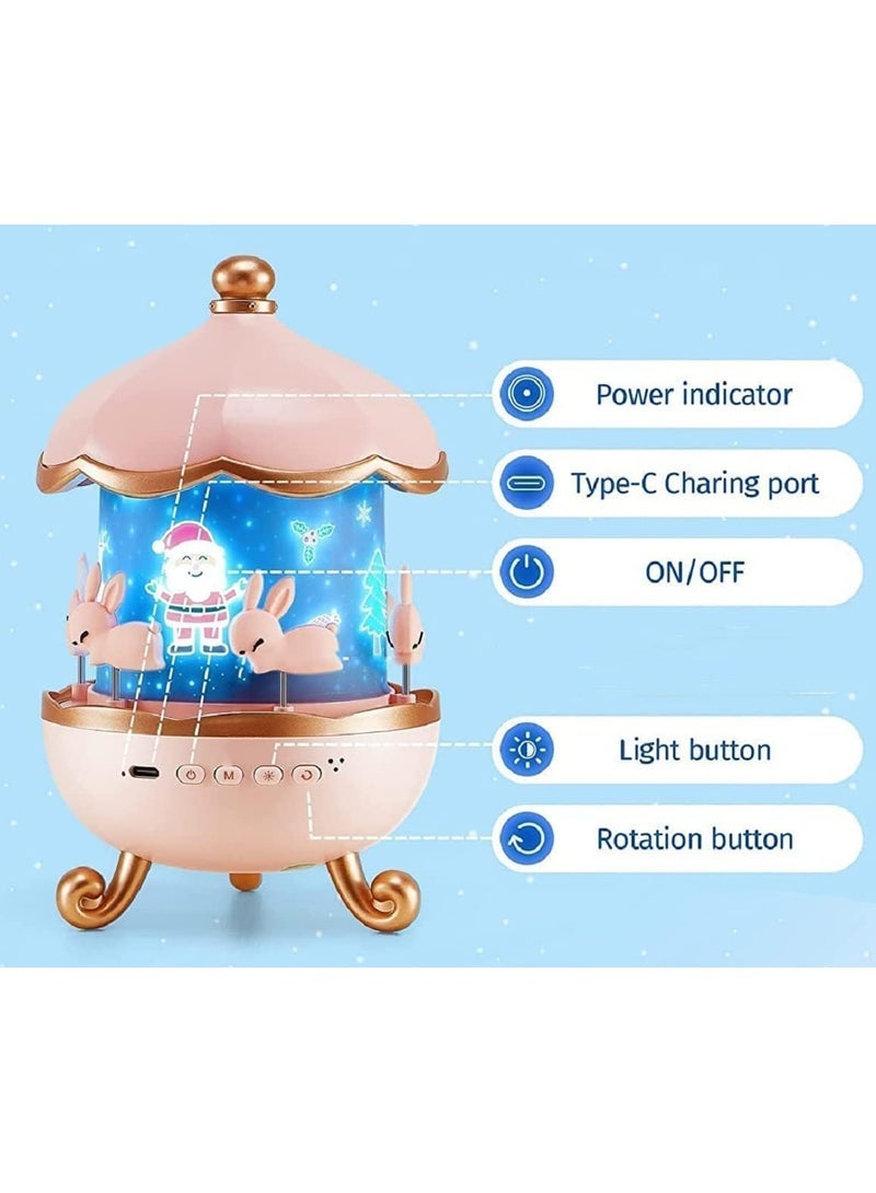 TIGER Children's Night Light, Rabbits Starry Sky Projector,Galaxy Projector,360° Rotation, LED Night Light,USB,Baby 6 Film,5 Colours,for Girls, Children's Room, Star - Image 3