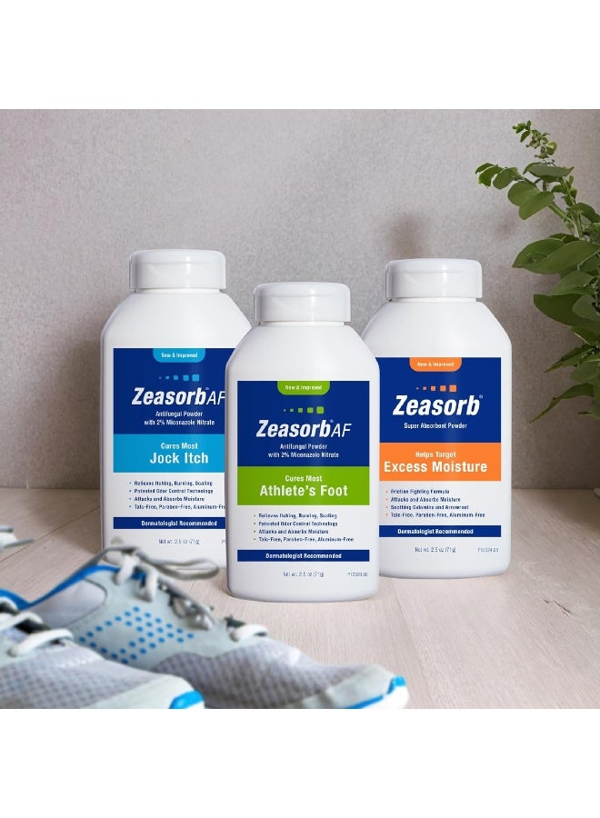 Zeasorb بودرة زيازورب فائقة الامتصاص لعلاج الفطريات لالتهاب الفخذ، موصى بها من قبل أطباء الجلد، تهاجم وتمتص الرطوبة، تقنية تحكم في الروائح مسجلة ببراءة اختراع، مع طين البنتونيت والألوة، زجاجة 2.5 أونصة - Image 5