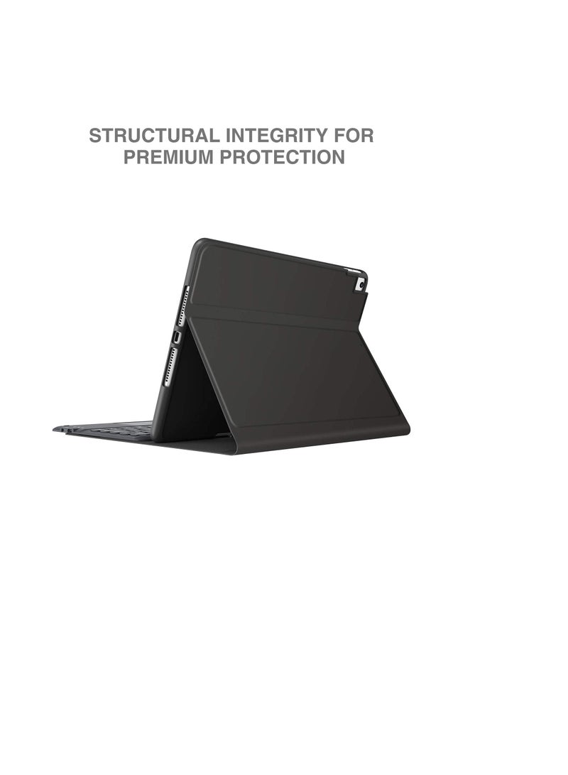 حافظة لوحة مفاتيح مع لوحة لمس لجهاز iPad الجيل العاشر، لوحة مفاتيح لجهاز iPad الجيل العاشر 10.9 بوصة، لوحة تتبع ذكية، لاسلكية قابلة للفصل مع حامل أقلام، حامل قلاب أسود - Image 3