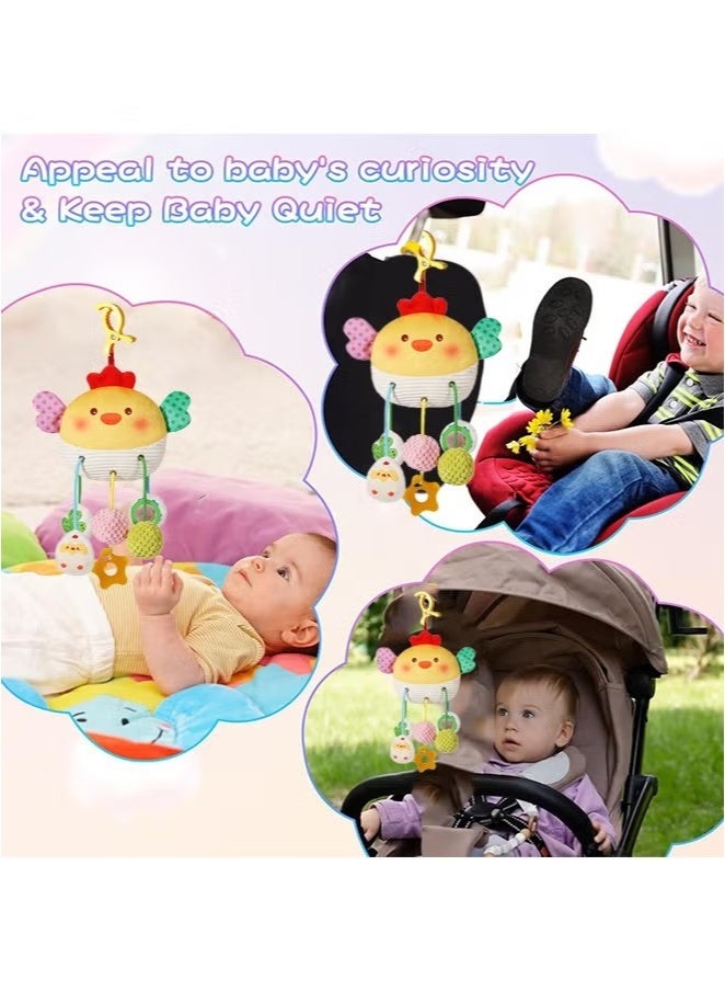 Ailily Baby Stroller Rattle Pendant, Car Seat Toys For Babies 0-6 Months, Chick Stroller Toy With Clamp, Best Baby Ideal Gift For Ages 0 And Up - Image 2
