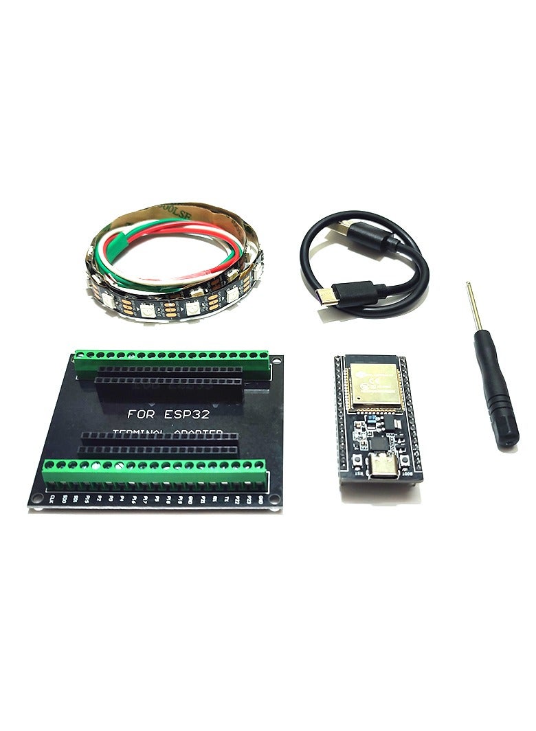 ESP32 Development Board, ESP32 Terminal GPIO Expansion Board, WS2812B RGB led Strip, WLED Controller Pre-Installed  - Image 1