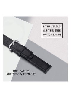 Y&D Soft Genuine Leather Watch Band Straps Compatible for Fitbit Sense or Versa 3 Smartwatch Not  - Image 4