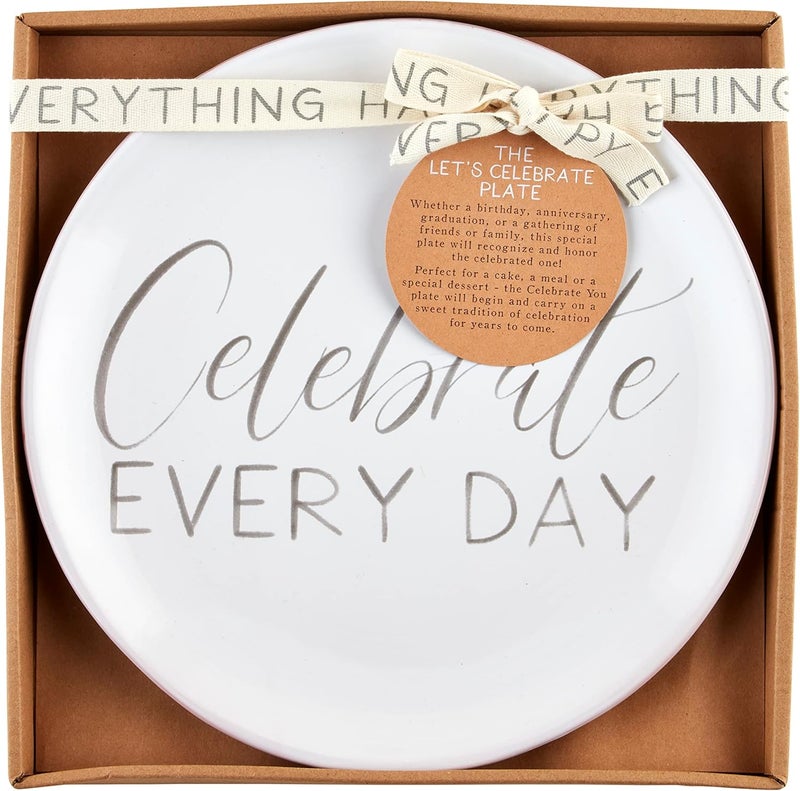 Mud Pie Celebrate Every Day Plate 115 dia White