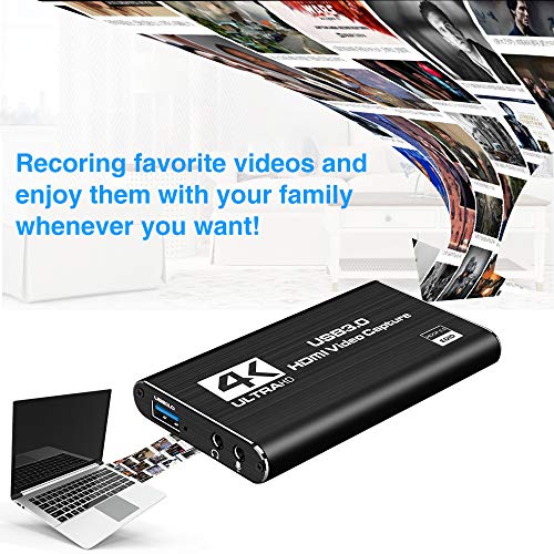 LEADNOVO HDMI USB3.0 4K 1080P 60fps Portable Video Capture Card for Game Streaming, Live Broadcasts, Video Recording (Black) - Image 4