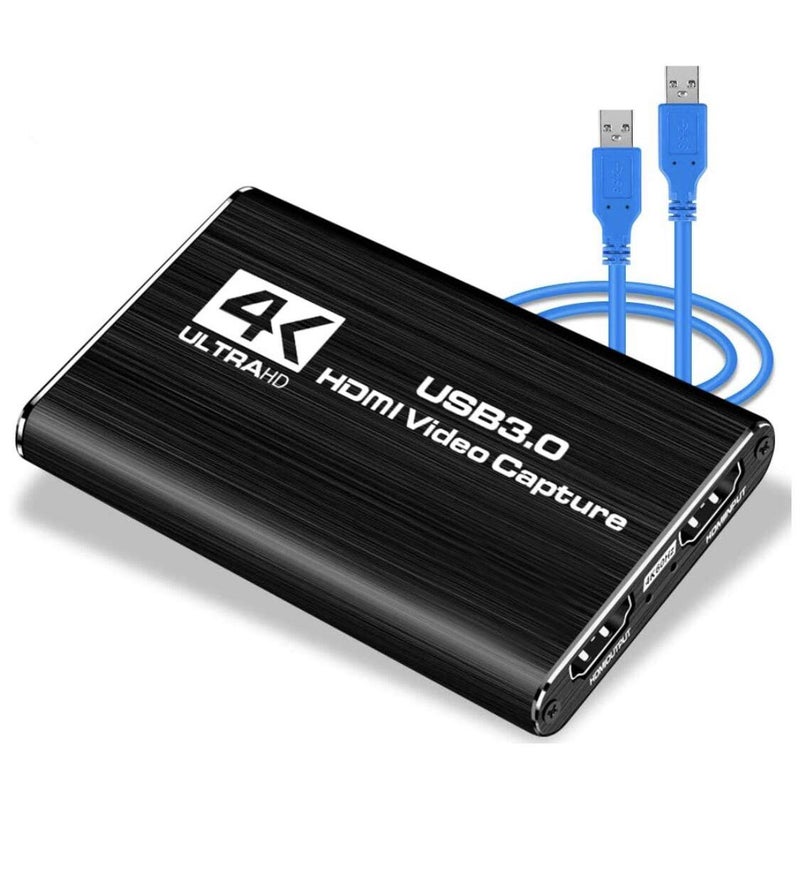 LEADNOVO HDMI USB3.0 4K 1080P 60fps Portable Video Capture Card for Game Streaming, Live Broadcasts, Video Recording (Black) - Image 1