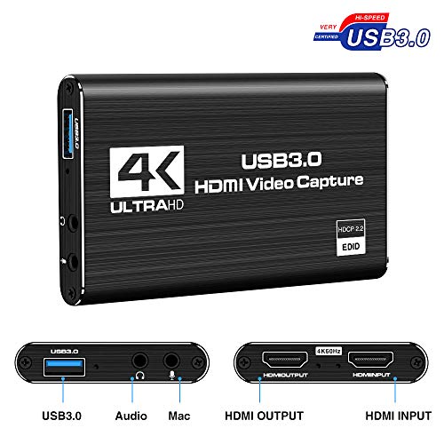 LEADNOVO HDMI USB3.0 4K 1080P 60fps Portable Video Capture Card for Game Streaming, Live Broadcasts, Video Recording (Black) - Image 2