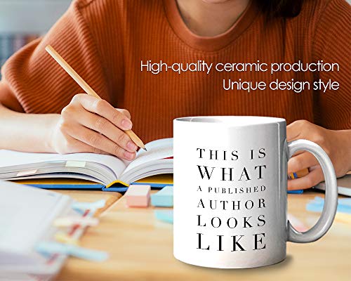 Bubble Hugs Writer Coffee Mug 11 oz, This Is What A Published Author Looks Like Gifts For Authors Men Women Novelist Poet Script Editor Motivational, White - Image 3