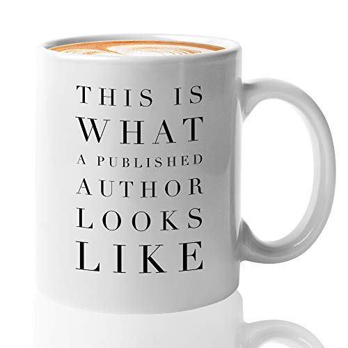 Bubble Hugs Writer Coffee Mug 11 oz, This Is What A Published Author Looks Like Gifts For Authors Men Women Novelist Poet Script Editor Motivational, White - Image 1