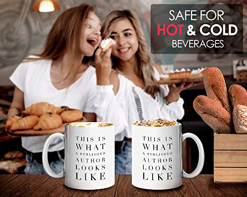 Bubble Hugs Writer Coffee Mug 11 oz, This Is What A Published Author Looks Like Gifts For Authors Men Women Novelist Poet Script Editor Motivational, White - Image 4