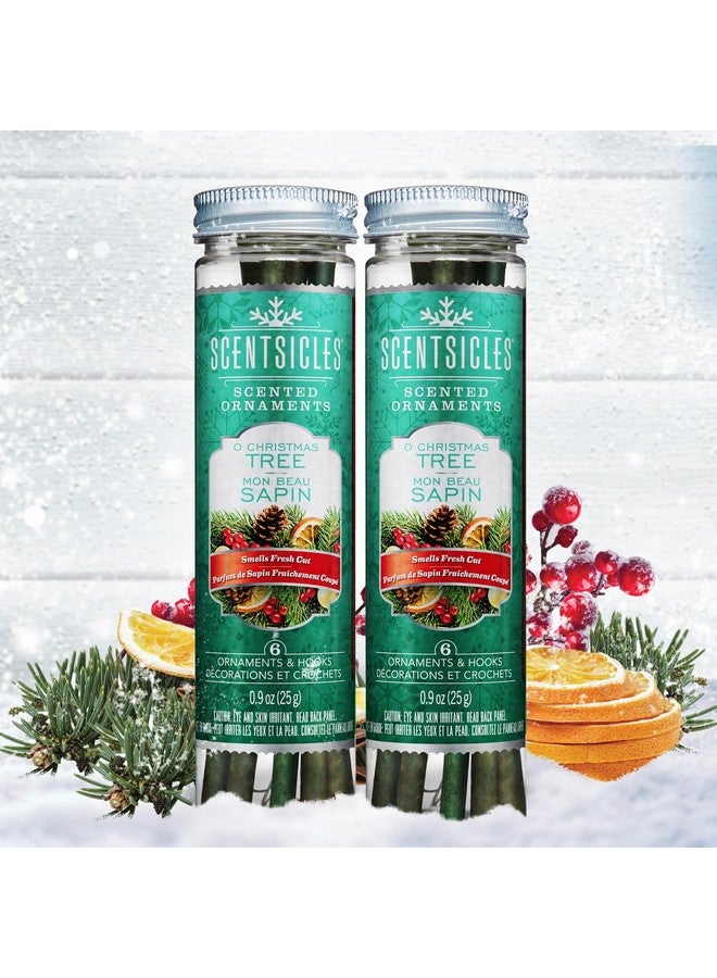 ScentSicles Scentsicles O Christmas Tree Scented Christmas Ornaments with Hooks - 2 Bottles (12 Sticks Total)  - Image 2