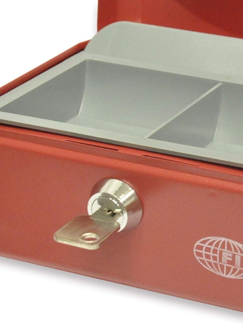 FIS Cash Box Steel Red Color With 6 Inch key lock, 152 x 115 x 80 mm - FSCPTS0034RE - Image 3