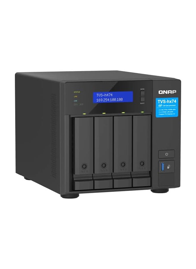 QNAP TVS-h474-PT-8G-US 4 Bay High-Speed Desktop NAS with Intel Pentium Gold 2-core CPU, 8GB DDR4 Memory, 2.5 GbE Networking and PCIe Gen 4 expandability (Diskless)  - Image 2