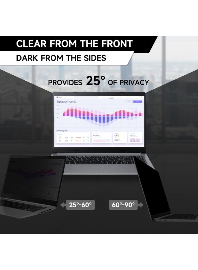 14 Inch Laptop Privacy Screen Filter, for 16:10 Widescreen Monitors -Dell/HP/Acer/Samsung/Lenovo/ASUS/Toshiba, Removable Privacy Screen Anti-Peeping, Anti Blue Light Blocking and Anti Glare - Image 4