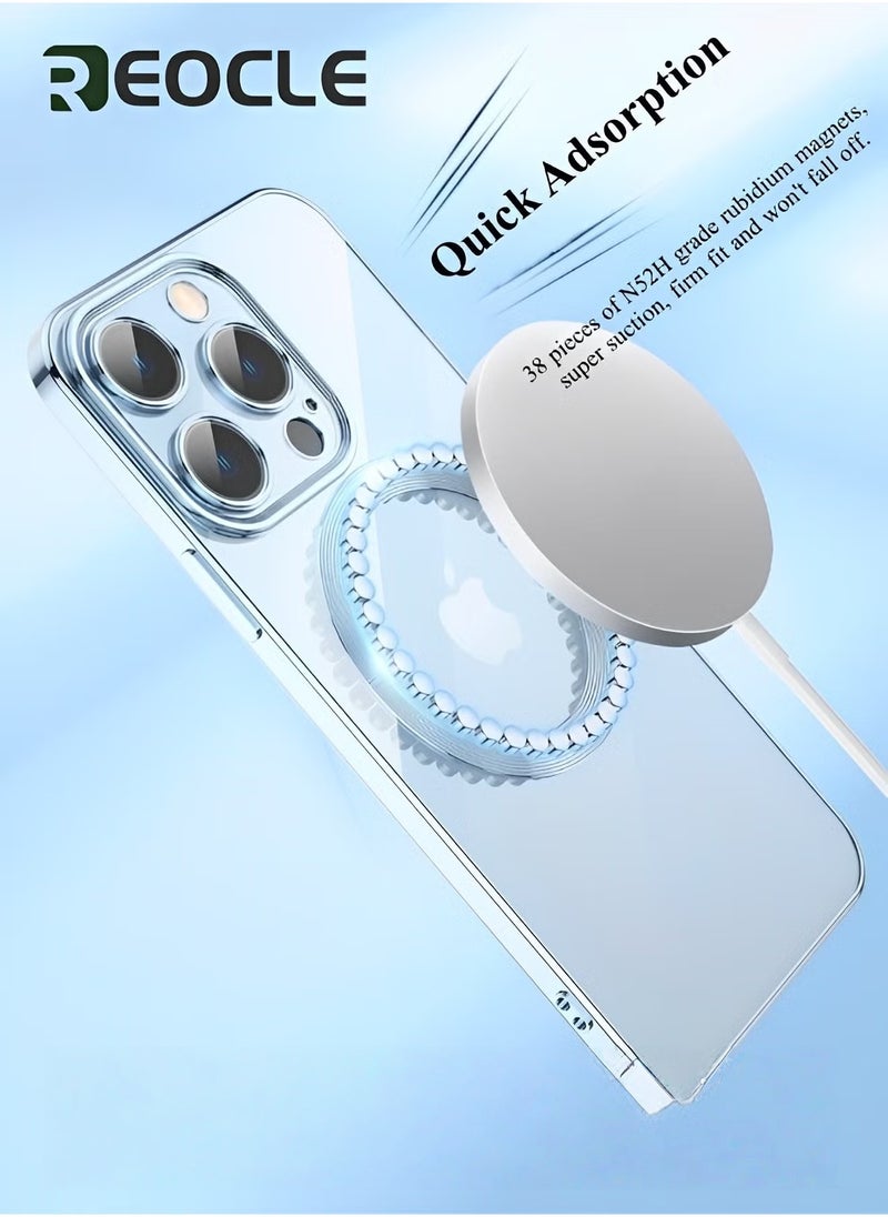 REOCLE Magnetic Case for iPhone 13 Pro Transparent Magnet Phone Case Ultra-thin iPhone 13 Pro Phone Case with Magnets Anti-scratch Shock-proof and Drop-proof Protection Without Yellowing - Image 3