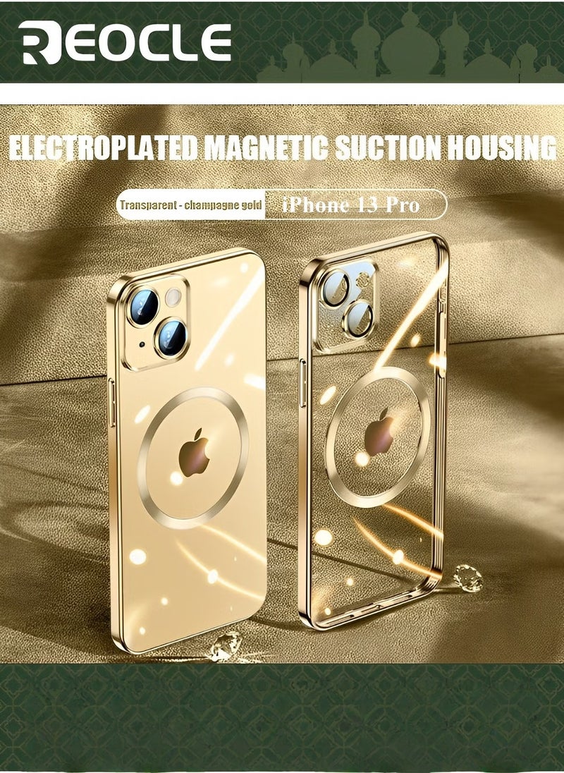 REOCLE Magnetic Case for iPhone 13 Pro Transparent Magnet Phone Case Ultra-thin iPhone 13 Pro Phone Case with Magnets Anti-scratch Shock-proof and Drop-proof Protection Without Yellowing - Image 1