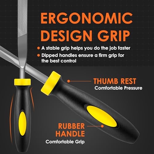 kapoua 6-Piece Metal Needle File Set - Hardened Alloy Steel Includes Flat, Warding, Square, Triangular, Round, and Half-Round Files - Image 5