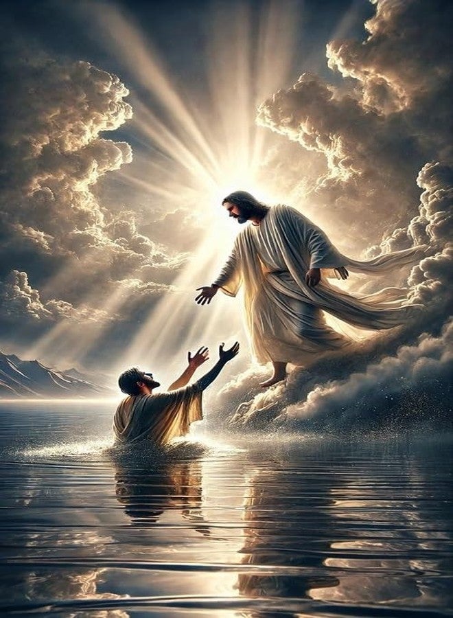 Fliptic Jesus Christ Religious Wall Decor Unframed Poster for Home and Office | Amazing Print Quality | Jesus Posters for Living Room Decoration (300 GSM Paper, 12 x 18 Inch, Multicolour) (Design 3) - Image 1