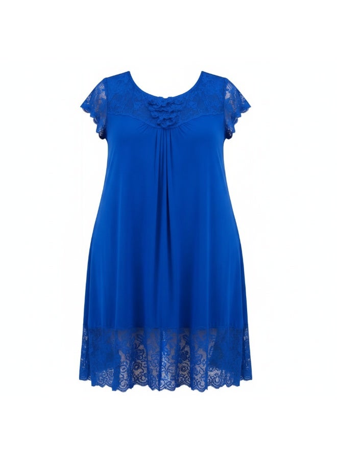 Elegant Women's Home Wear Dress with Soft Imported Lace, Loose Fit Lounge Dress, Breathable Casual Night Dress for Women, Width 40 cm, Length 110 cm, One Size Fits Up to 90 KG - Image 5