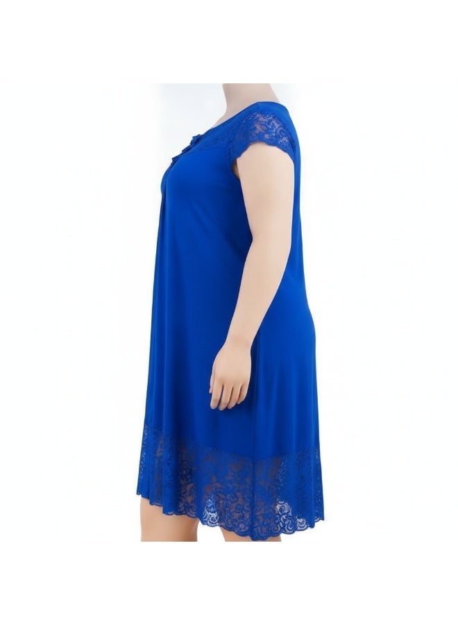 Elegant Women's Home Wear Dress with Soft Imported Lace, Loose Fit Lounge Dress, Breathable Casual Night Dress for Women, Width 40 cm, Length 110 cm, One Size Fits Up to 90 KG - Image 4