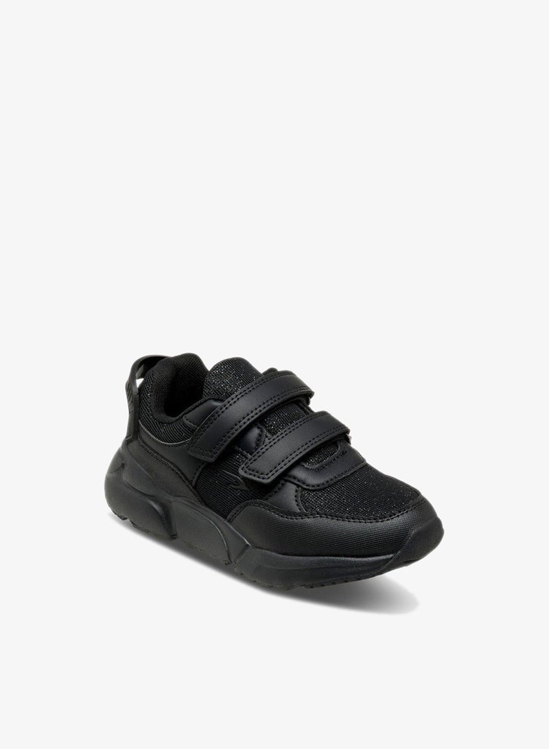 Dash Panelled School Shoes with Hook and Loop Closure - Image 2