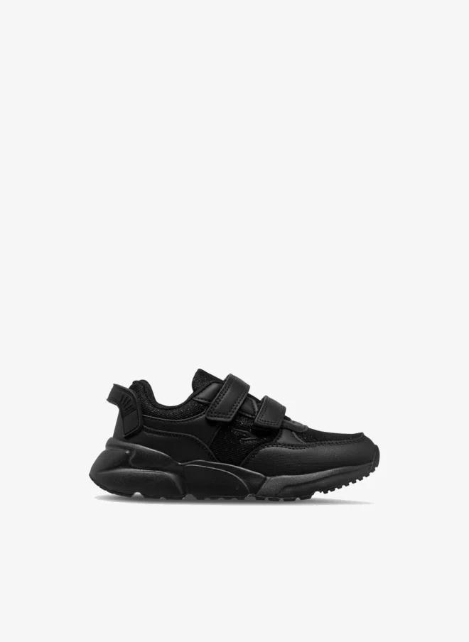 Dash Panelled School Shoes with Hook and Loop Closure