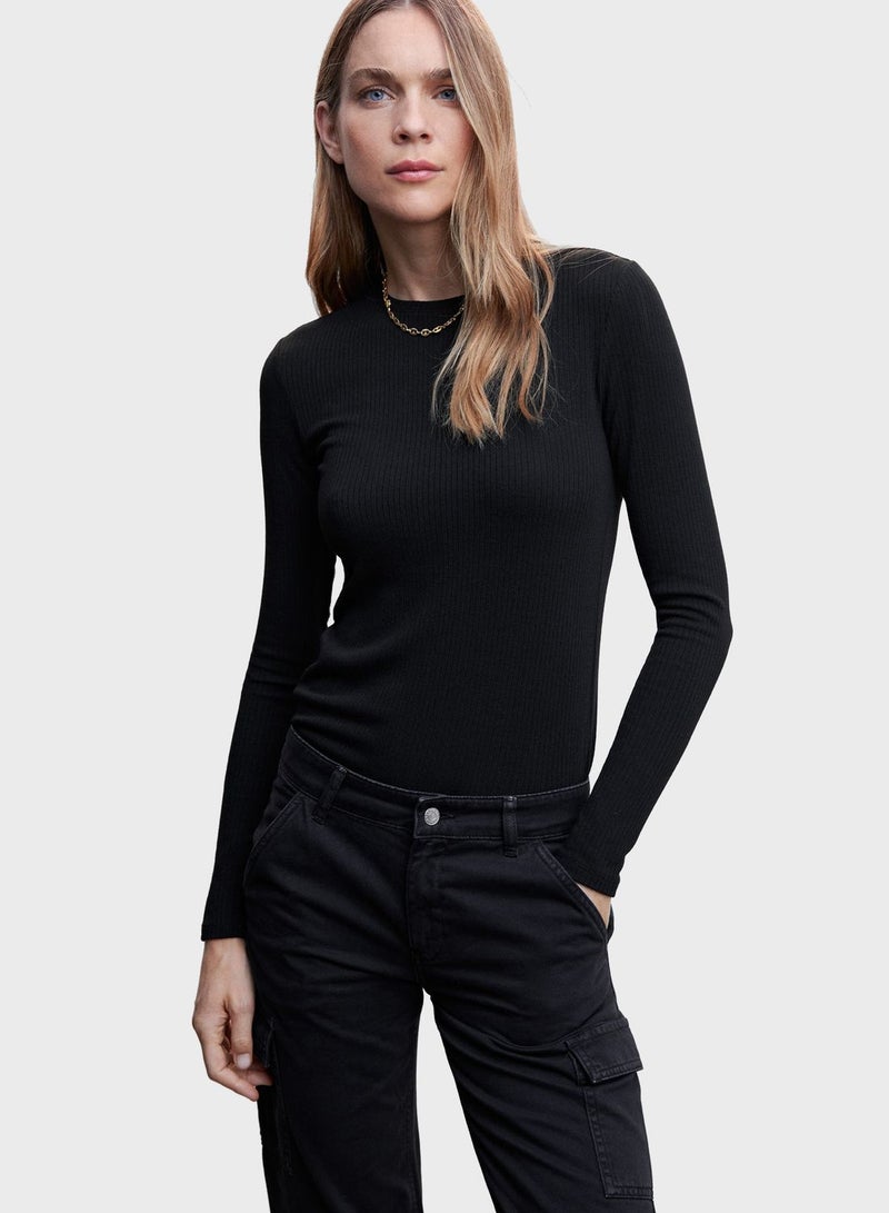 Crew Neck Knitted T-Shirt