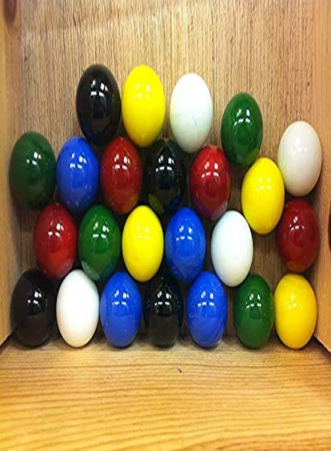Mega Marbles 24-1" Opal Shooter Marbles Solid Colors (4 of Each Color) Bulk Chinese Checker Game Marbles - Image 1