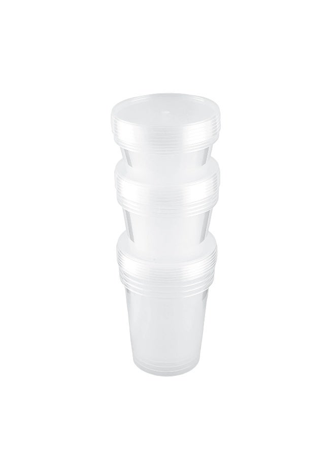 packwell حاوية ميكروويف دائرية 250 ، 450 ، 750 مل 5 قطع لكل منها 15 قطعة - Image 2