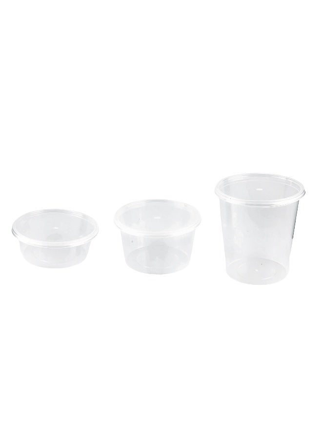 packwell حاوية ميكروويف دائرية 250 ، 450 ، 750 مل 5 قطع لكل منها 15 قطعة - Image 5