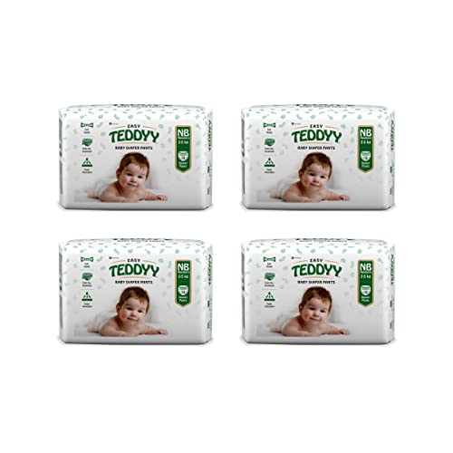 TEDDYY Easy Baby NB Size Diaper Pant Style | 72 Count (New Born)| Upto 5 kgs (Pack of 4) | Long Protection Hours | Anti-Bacterial | Airy Breathable Fit | Rapid Soaker Channels with Wetness Indicator - Image 1