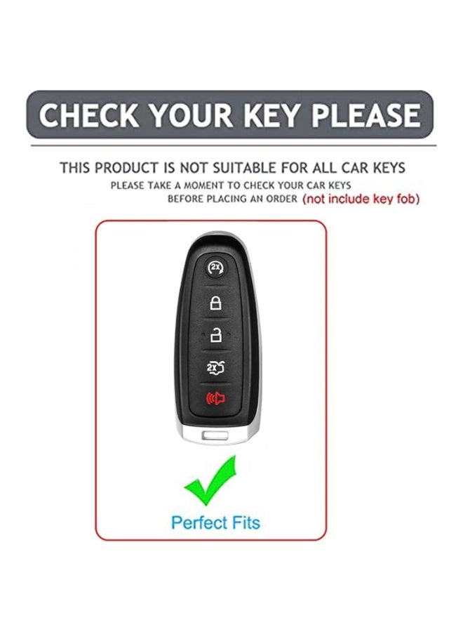 7Cylinder Zinc Alloy Durable Key Fob Cover with Key Chain Compatible with Toyota Camry, RAV4, Highlander, Avalon, C-HR, Prius, GT86 - Metallic Grey, 5 Buttons. - Image 3