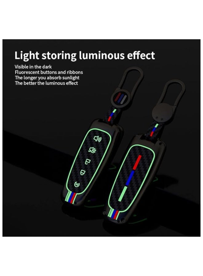 7Cylinder Zinc Alloy Durable Key Fob Cover with Key Chain Compatible with Toyota Camry, RAV4, Highlander, Avalon, C-HR, Prius, GT86 - Metallic Grey, 5 Buttons. - Image 2