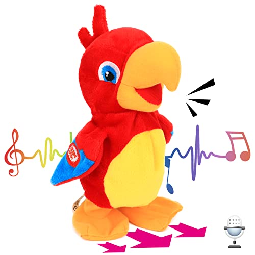 Hopearl Talking Parrot Repeats What You Say Walking Electric Interactive Animated Toy Speaking Plush Buddy Birthday Festival for Toddlers Birthday 8 - Image 1
