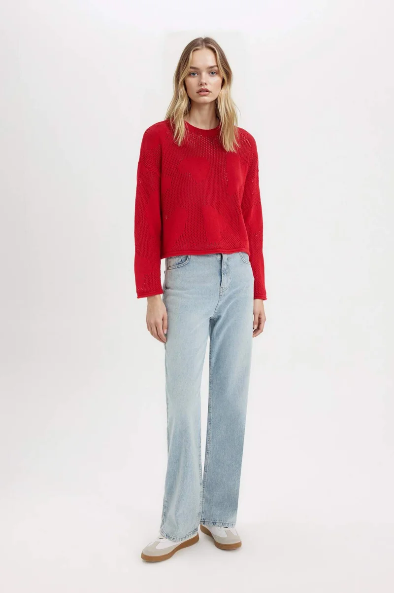 ديفاكتو Oversize Fit Crew Neck Valentine's Day Pullover