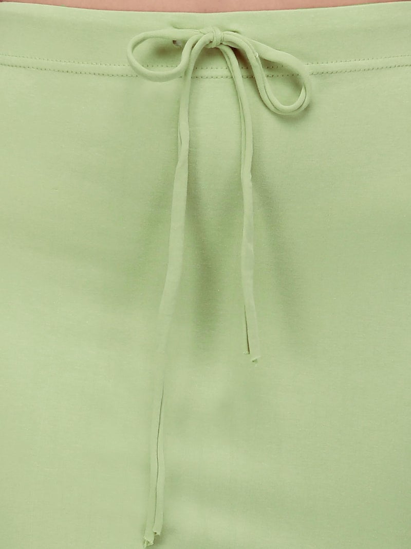 Mehrang Stretchable Saree Shapewear Petticoat for Women, Cotton Blended,Petticoat,Skirts for Women,Shape Wear Dress for Saree Light Green - Image 4