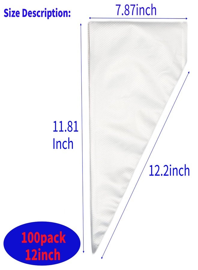 Cakance Tipless Piping Bags Disposable,100Pcs 12Inch Pastry Bags for Royal Icing and Frosting and Cake Decorating,Thick,Non-slip for all Size Tips and Couplers,Cakance - Image 2