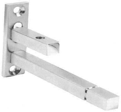 Raghuvanshi Marketing 12mm Glass X Lenth 4 Inch F Type Glass Shelf Bracket Square Stainless Steel Pack of 4