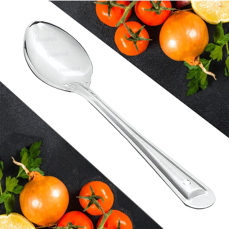 Velofeil Set of 3 Stainless Steel Kitchen Tools 285cm Large Pan Spoon 36cm Skimmer Jhara 305cm Turner Spatula Ideal for Cooking Serving - Image 5