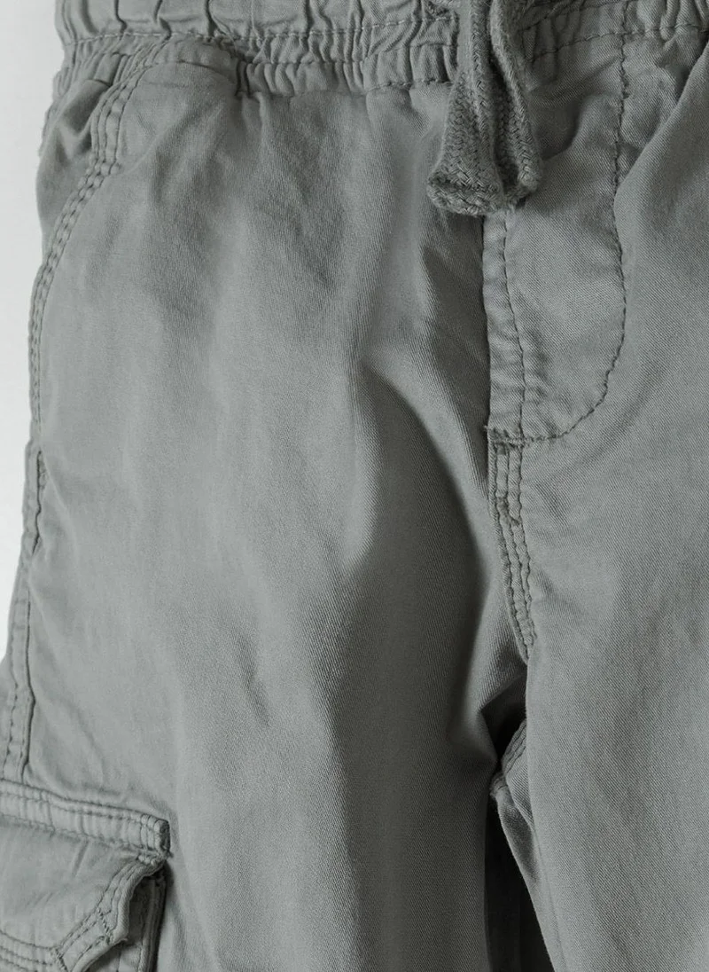 MINOTI Boys' Cargo Pants with Elastic Waist and Cuffed Ankles