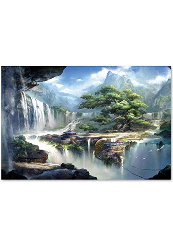 Queenie - ® 1000 Piece Abstract Art Water Waterfall Isolated Island Wonderland Puzzle City Of Machine Operated Adults Games Toy Wooden Jigsaw Puzzles - Image 1