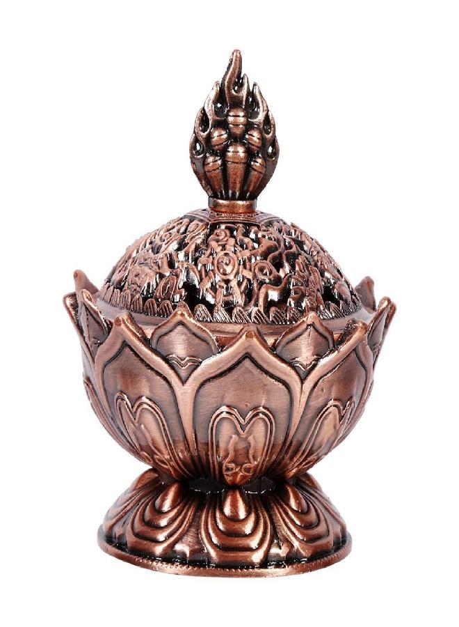 Haofy Incense Burner, Incense Cone Holder Burner, Vintage Lotus Classical Aroma Holder Antique Home Decor Yoga Aromatherapy(Red Bronze) - Image 4