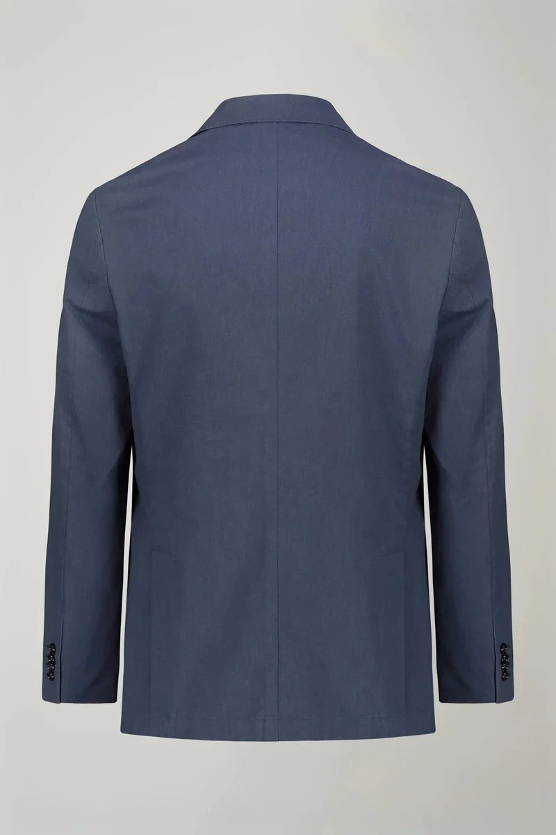 Doppelganger Blue Men's unlined single-breasted blazer with flap pockets in flamed effect fabric regular fit - Blue for Men | Best Price UAE