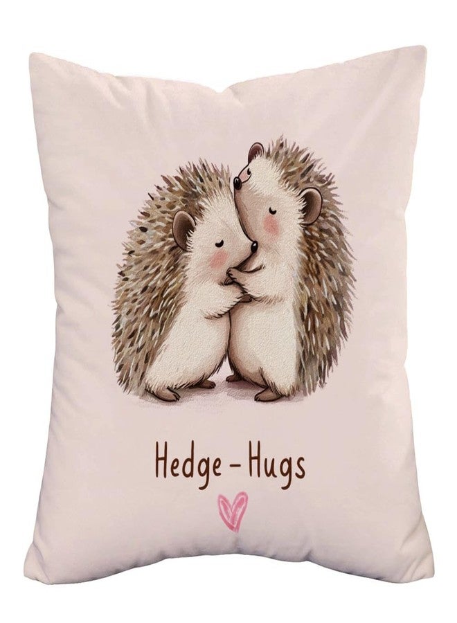 Fukeen Cute Animal Throw Pillow Cases Home Decorative Hedgehog Hug Each Other Sweet Pillow Cover Super Soft Square 18x18 Inches Pillowcase Friends Lover Couple Gifts - Image 1